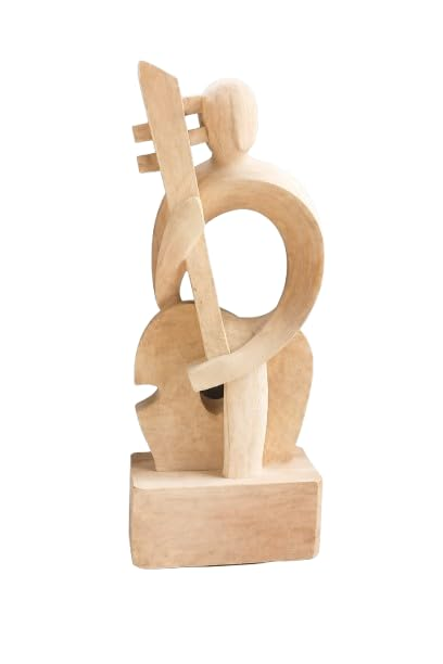 Wooden Musician Sculpture