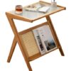 Wood Center Table with Cane