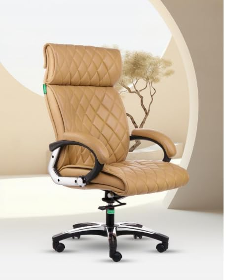 Beige Quilted Executive Chair