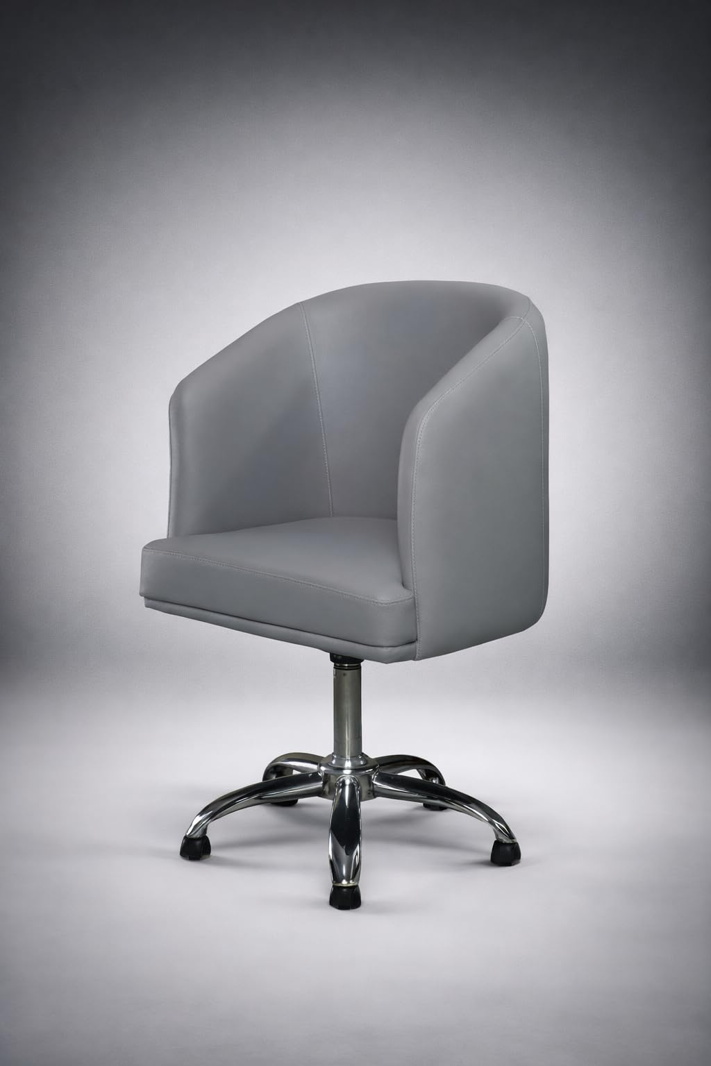 Grey Faux Leather Tub Chair