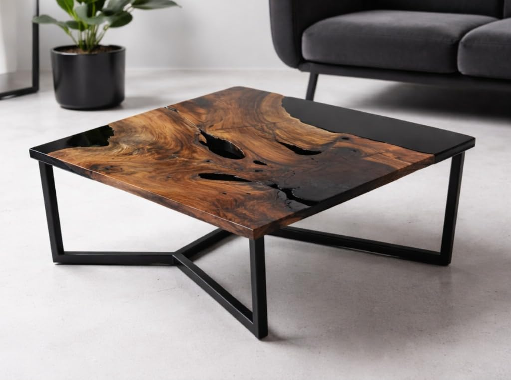 Z-Shaped Wooden Side Table
