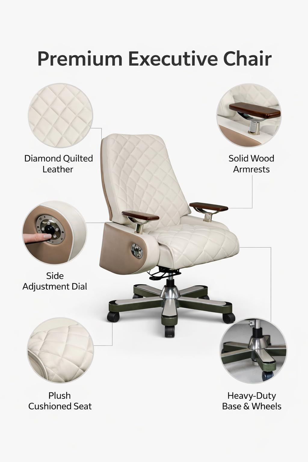 White Quilted Office Chair
