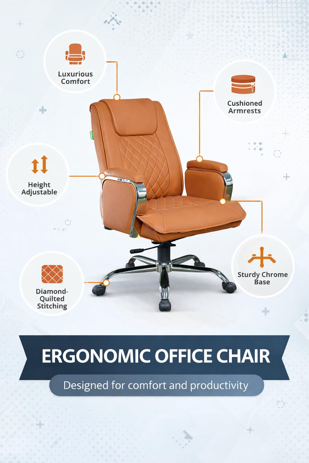 Tan Brown Ergonomic Chair