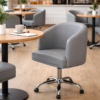 Grey Faux Leather Tub Chair