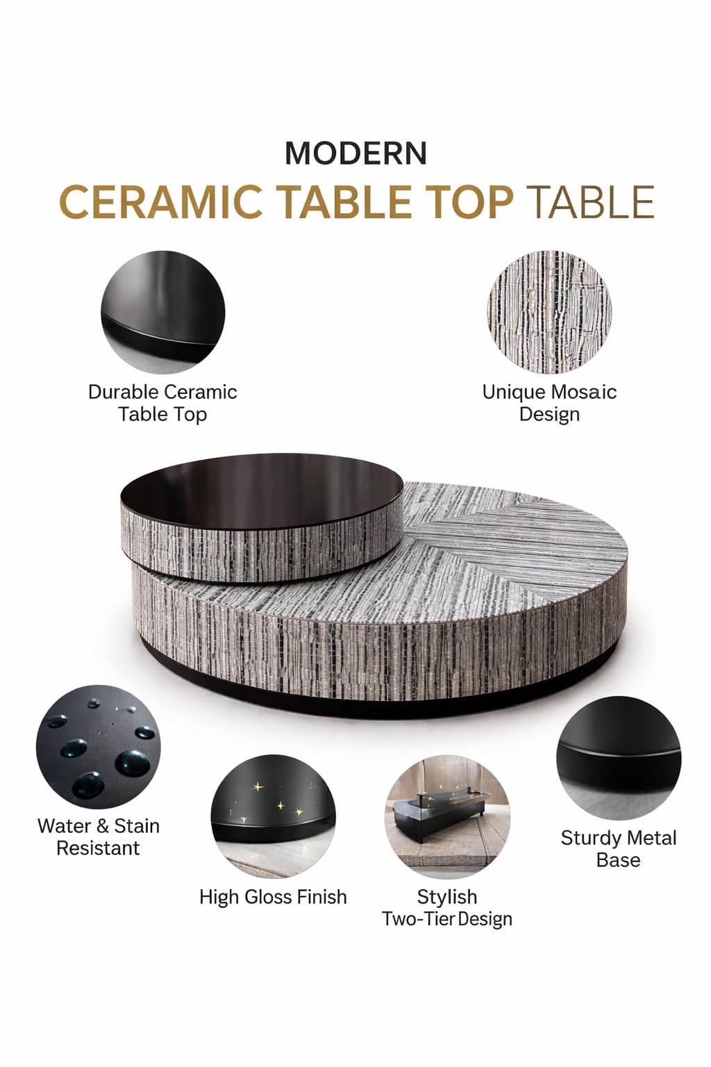 Ceramic Center Table Set