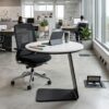 White Cantilever C-Table