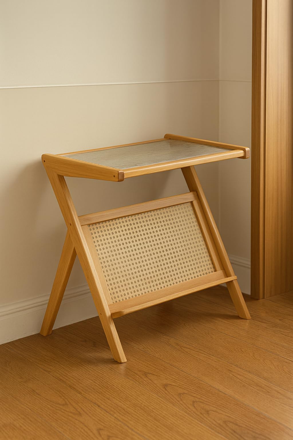 Wooden C-Shape Laptop Table