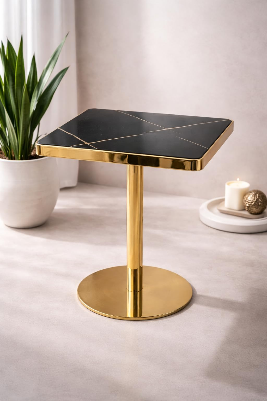Black Marble Accent Table