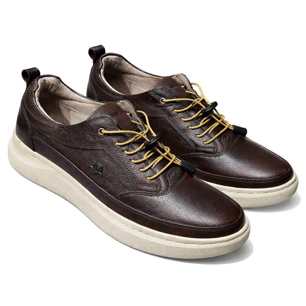 Brown Leather Sneakers Size 10