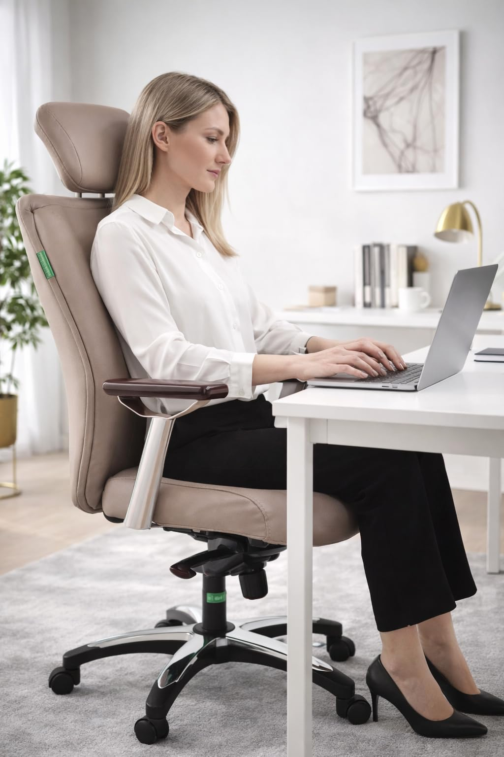 Beige Ergonomic Office Chair