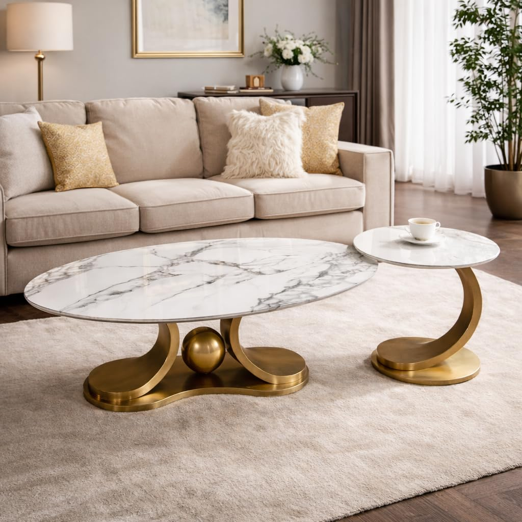 Oval Coffee Table Set 031