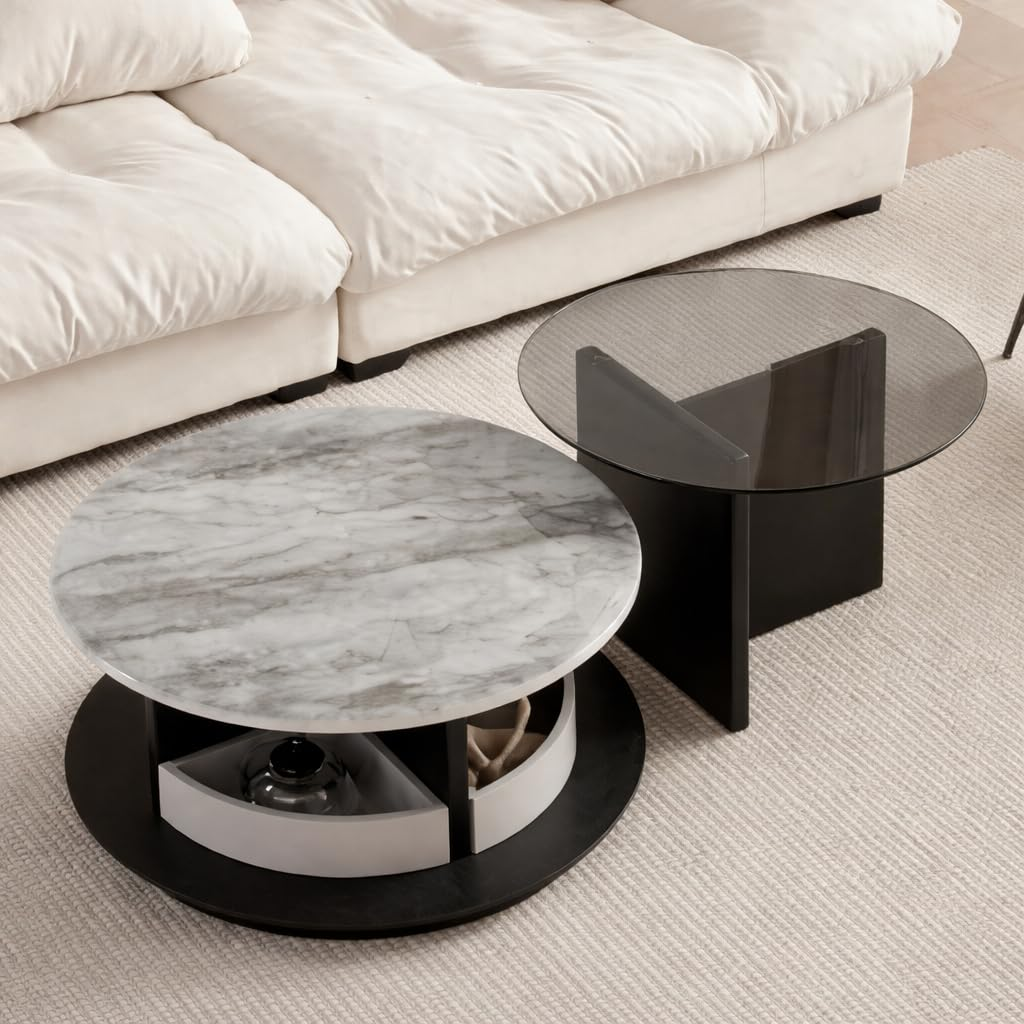 White Coffee Table with Storage