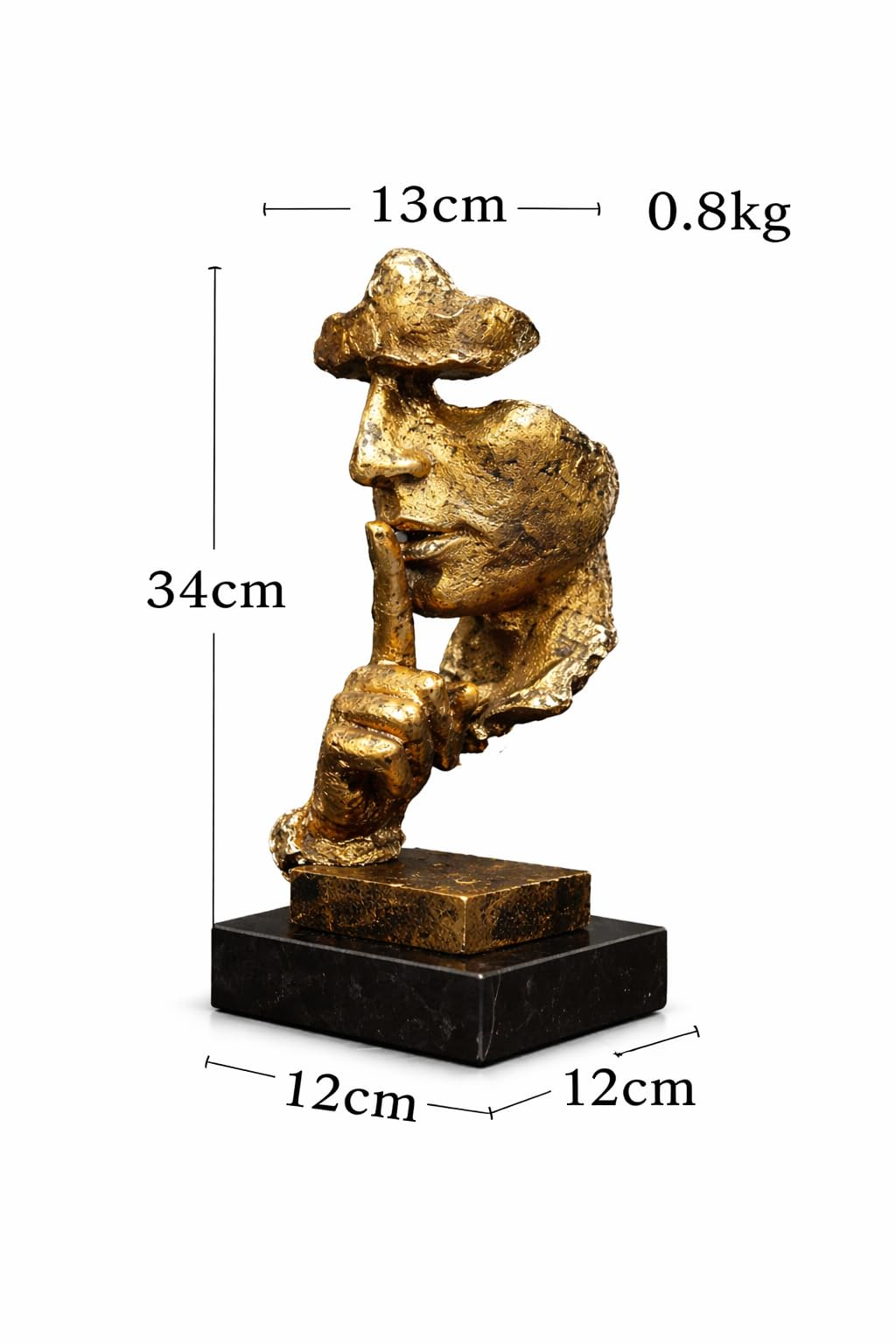 Black Silence Face Sculpture