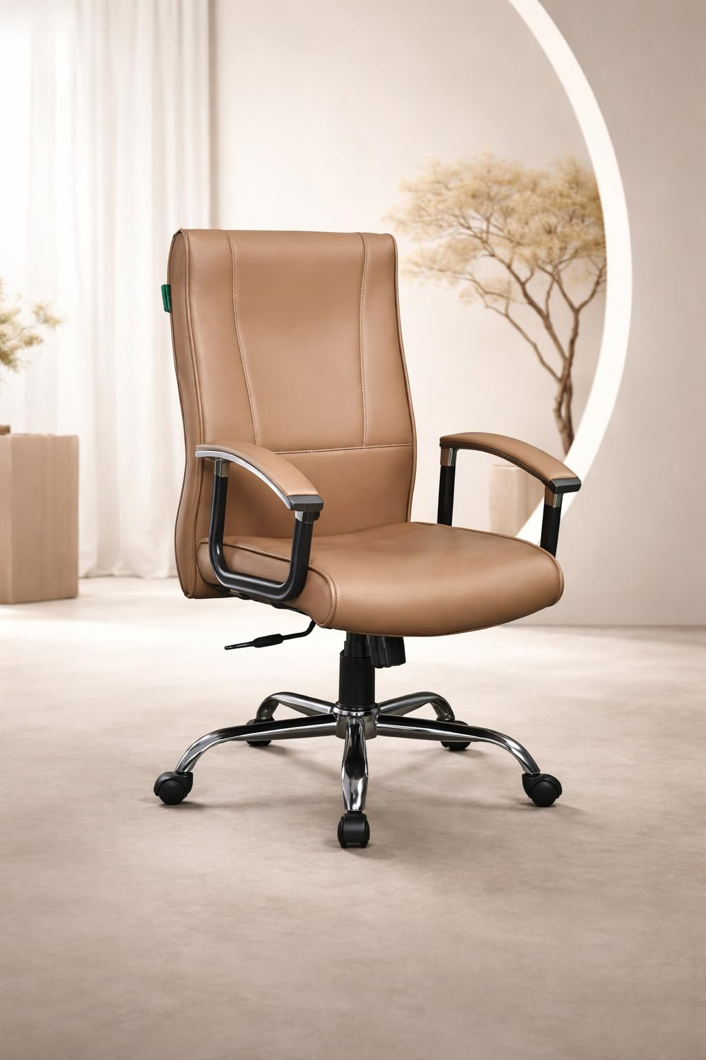 Tan Brown Leatherette Chair