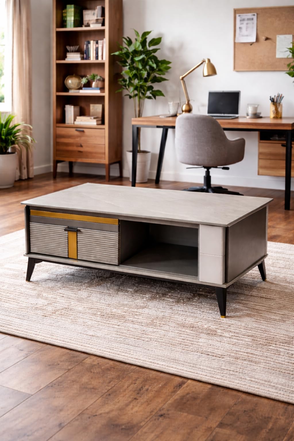 Gold Pedestal Side Table