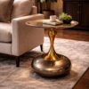 Gold Pedestal Side Table