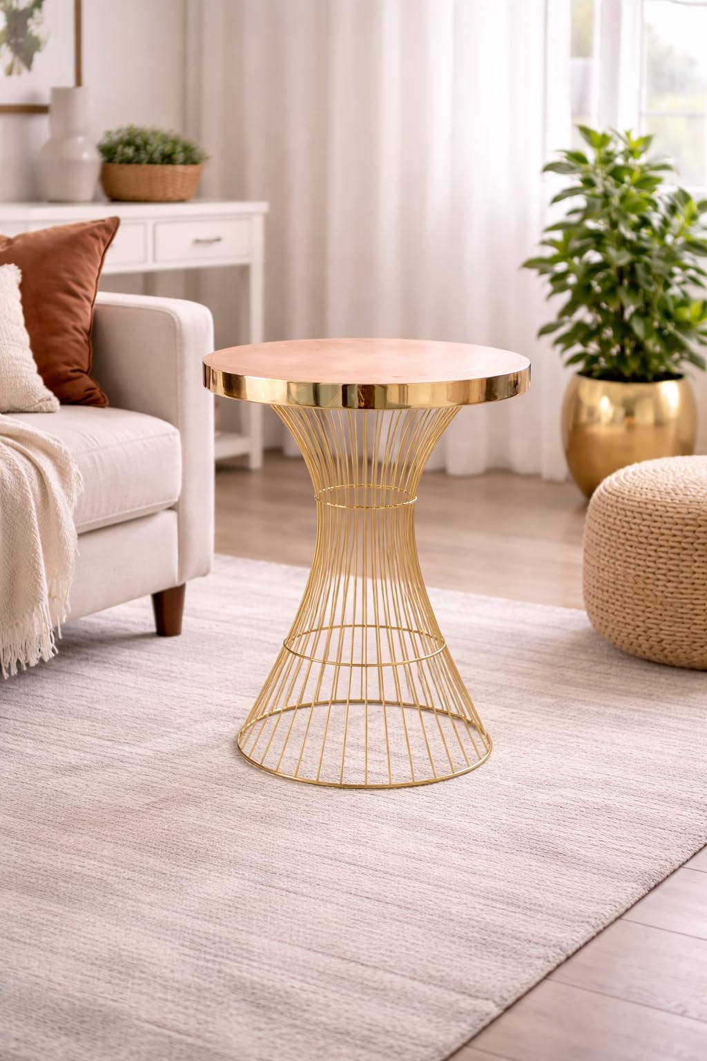 Round Coffee Table with Storage