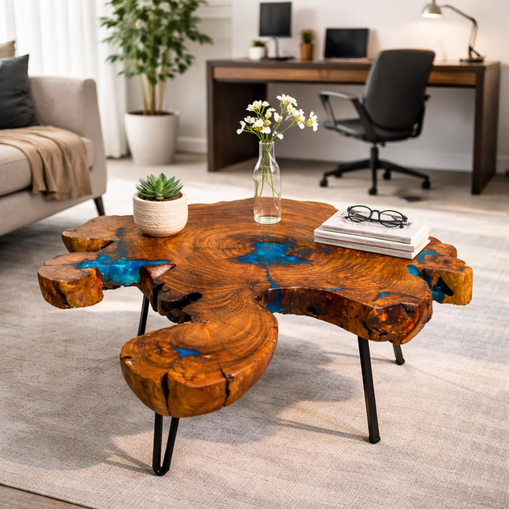 Rohida Wood Resin Table