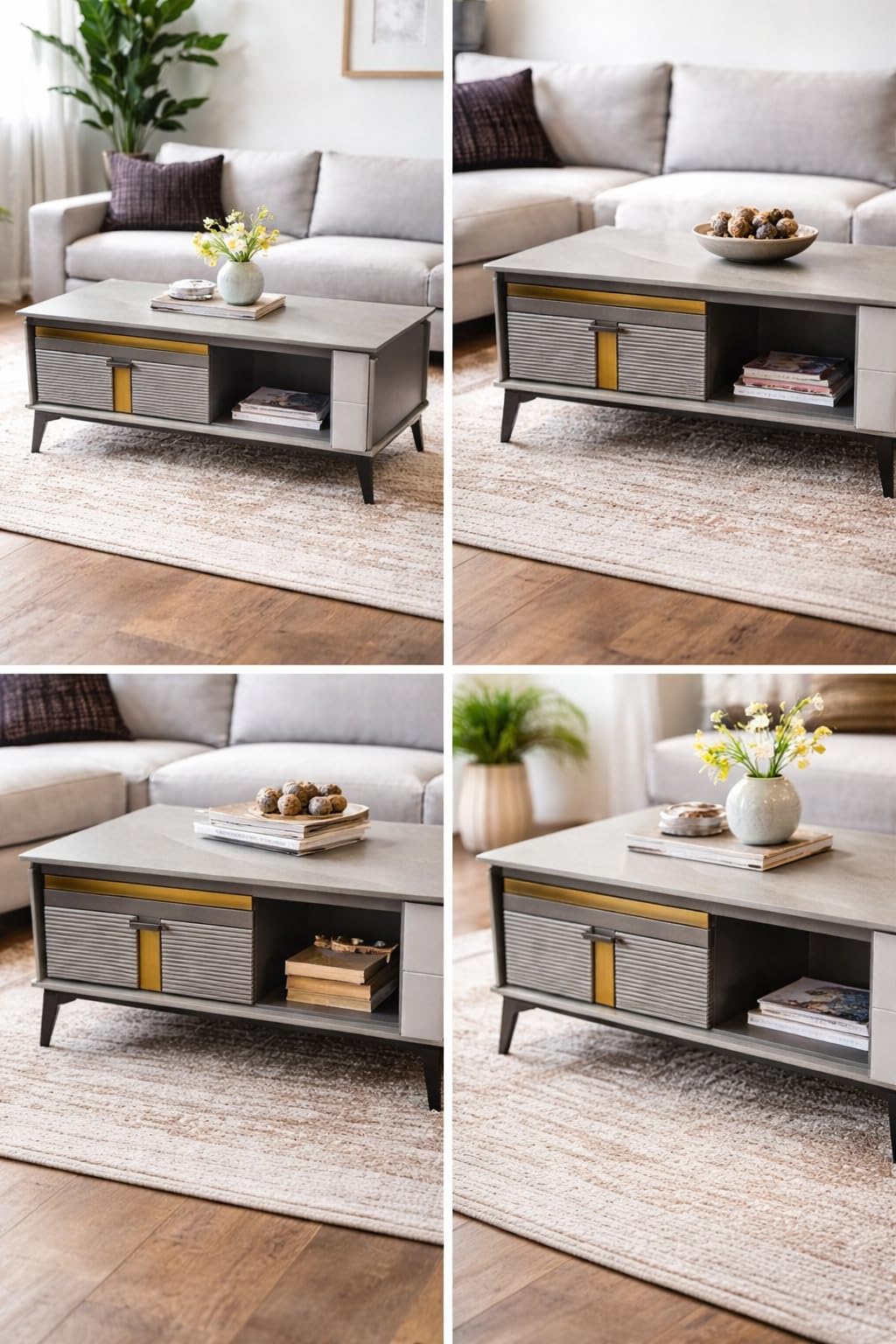 Gold Pedestal Side Table