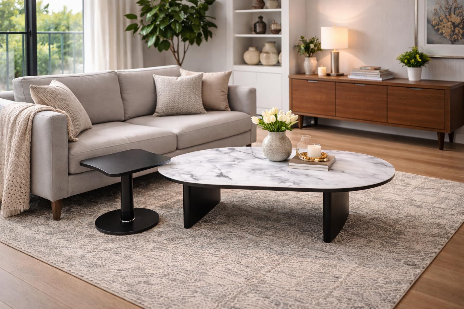 Oval Coffee Table Set 015