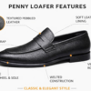 Black Textured Loafers Size 10
