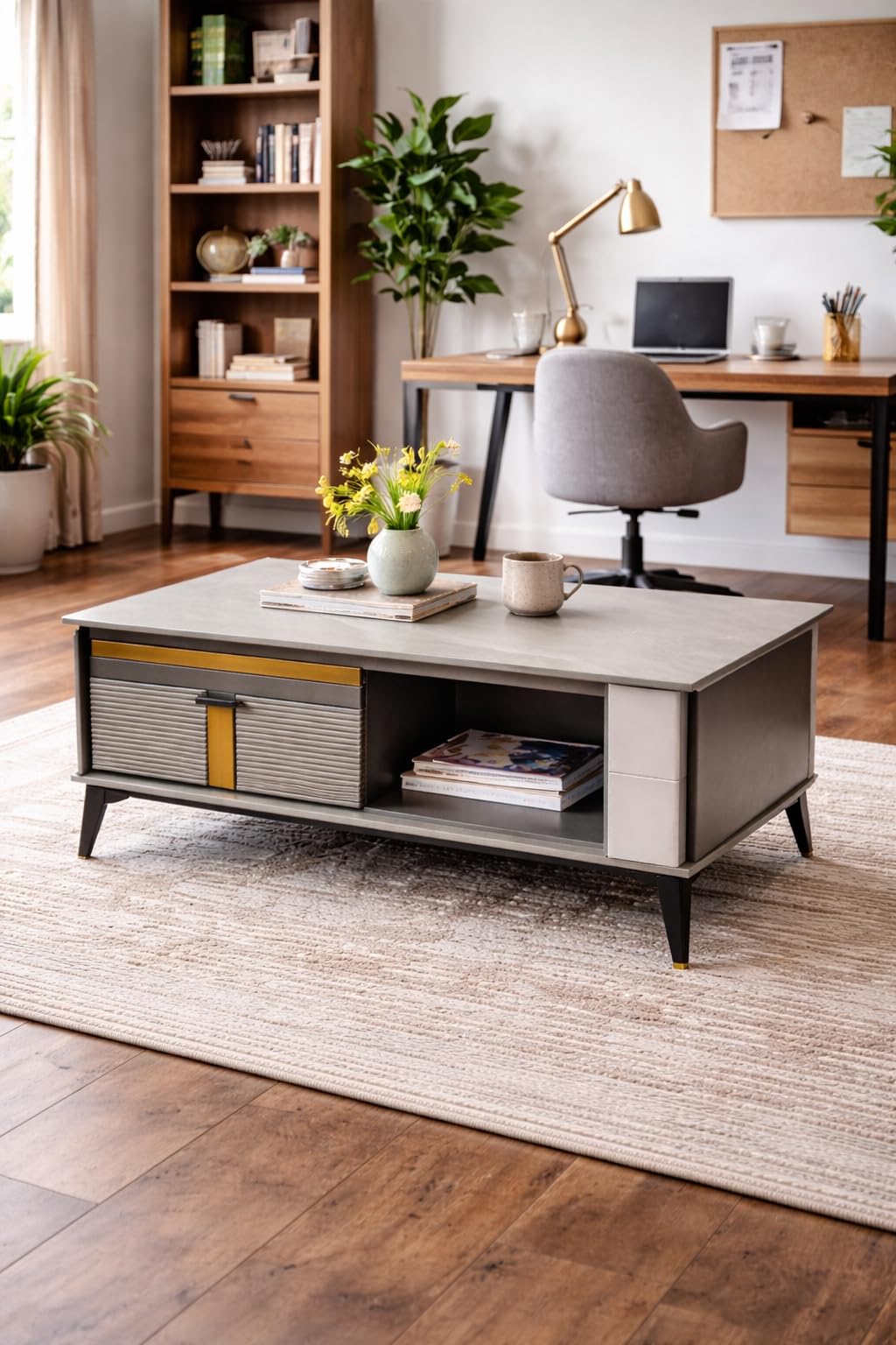 Gold Pedestal Side Table