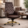Dark Brown Tufted Executive Chair