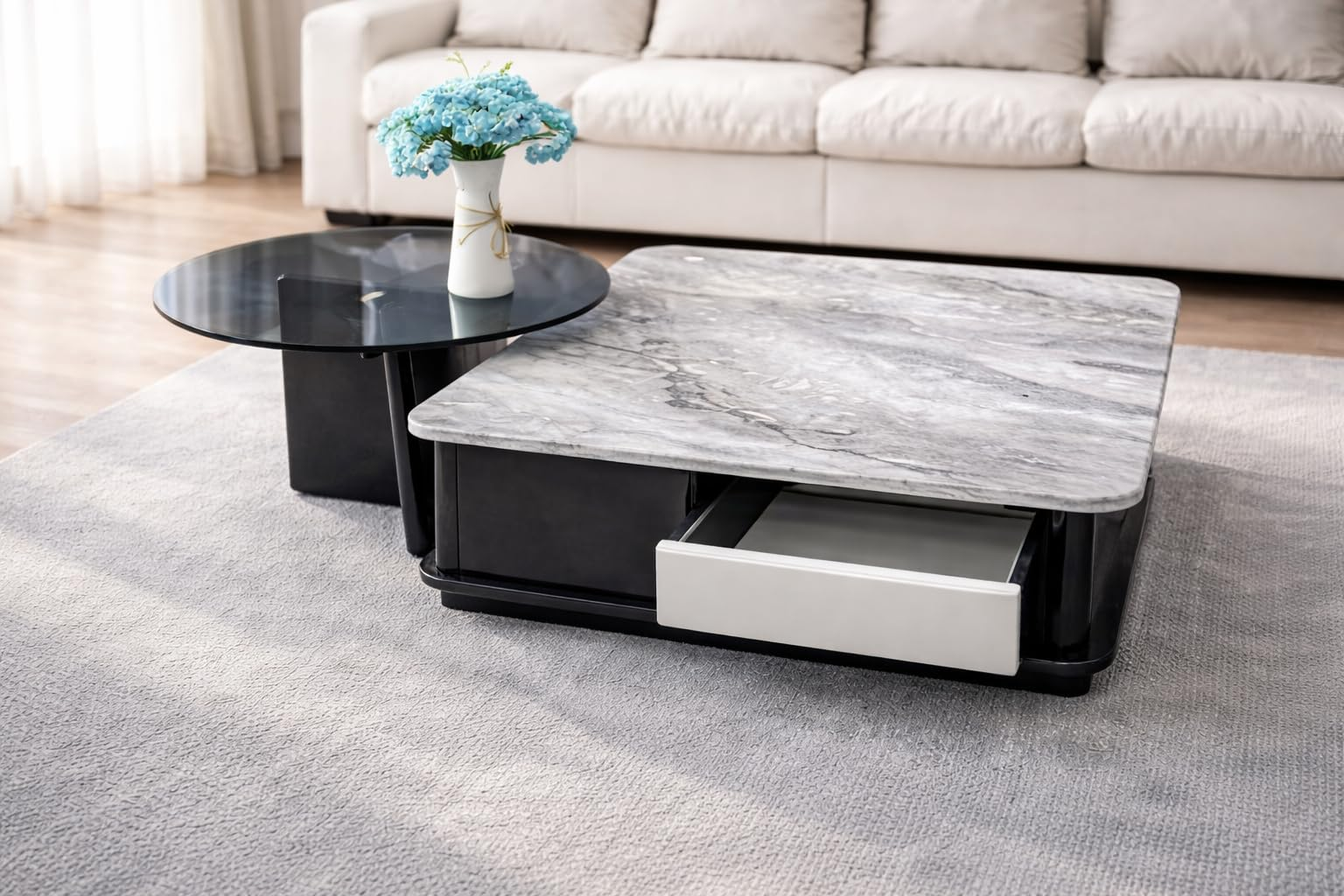 Coffee Table with Side Table