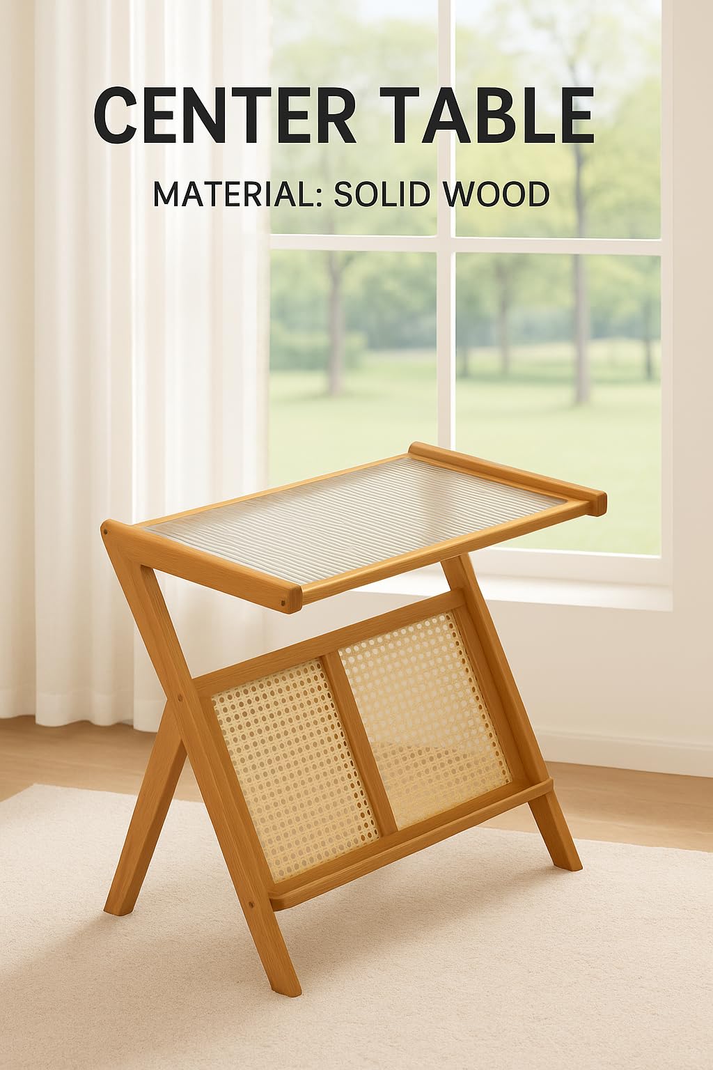 Wooden C-Shape Laptop Table