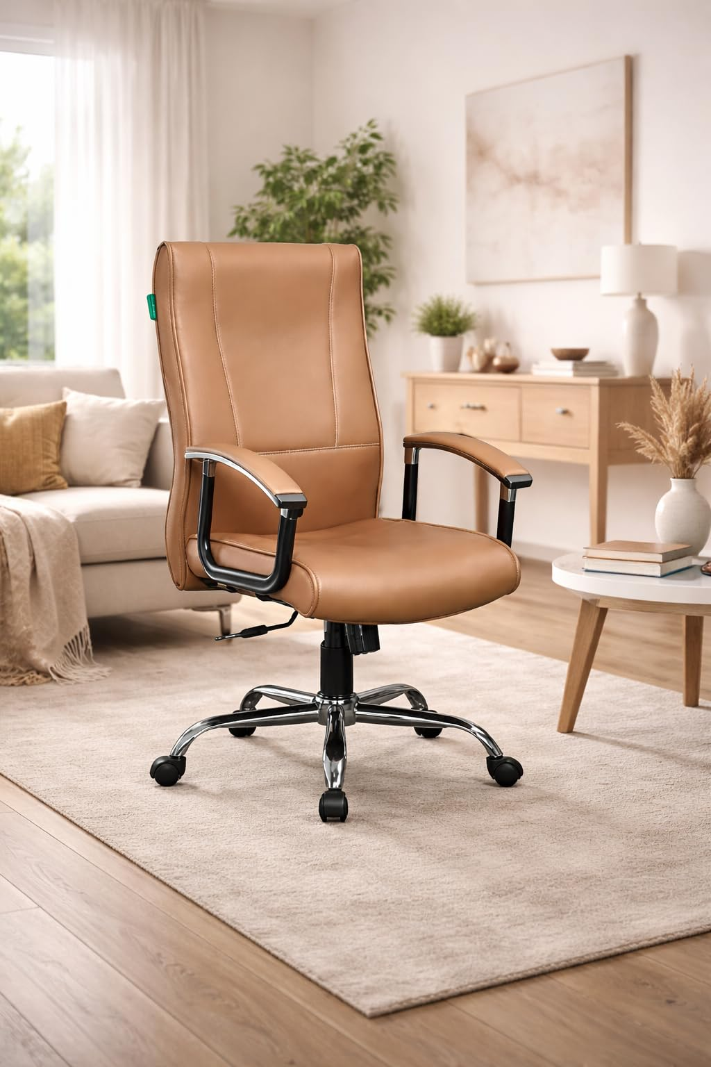 Tan Brown Leatherette Chair
