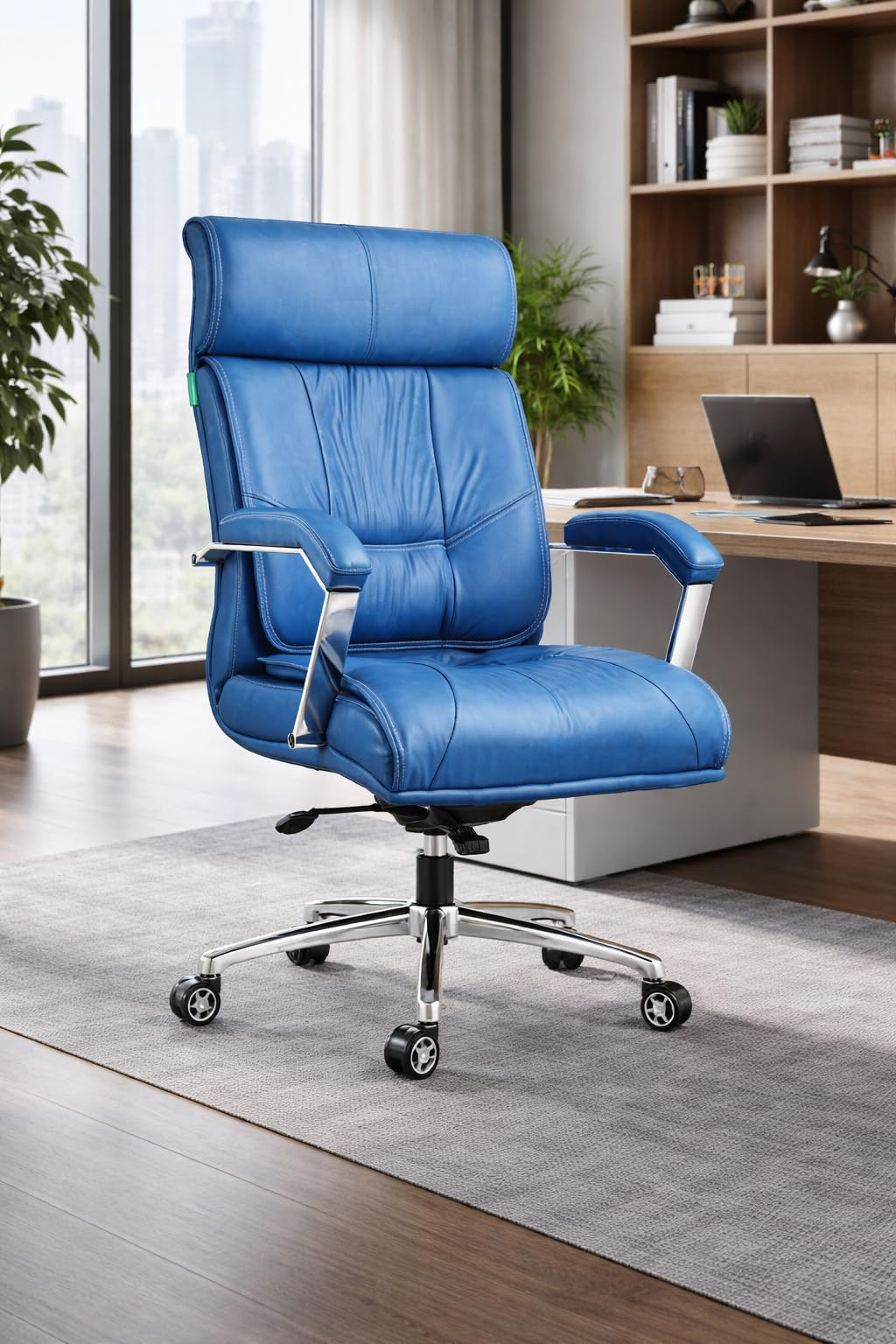 Grey Leatherette Office Chair