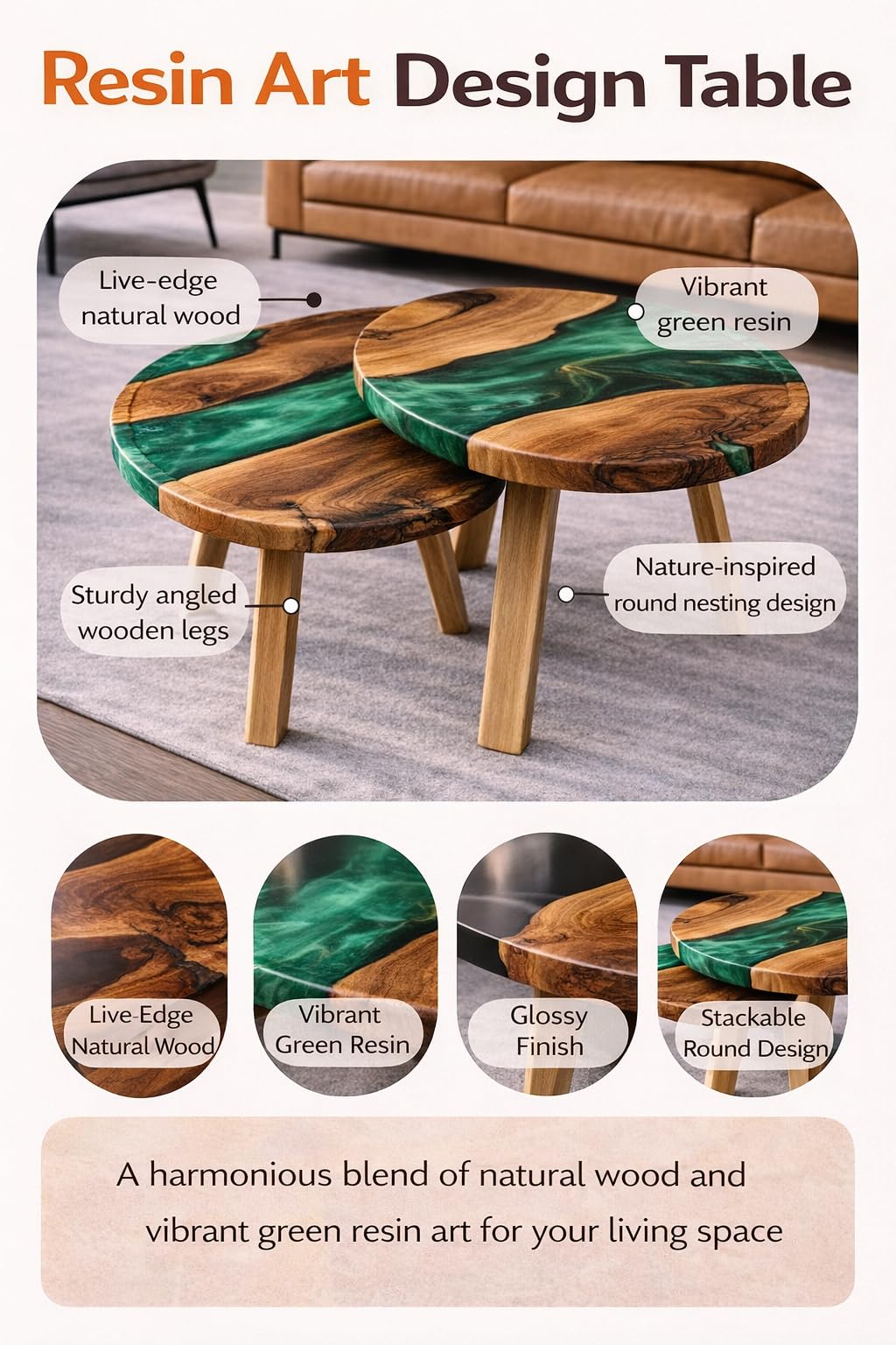 Wooden Nesting Table