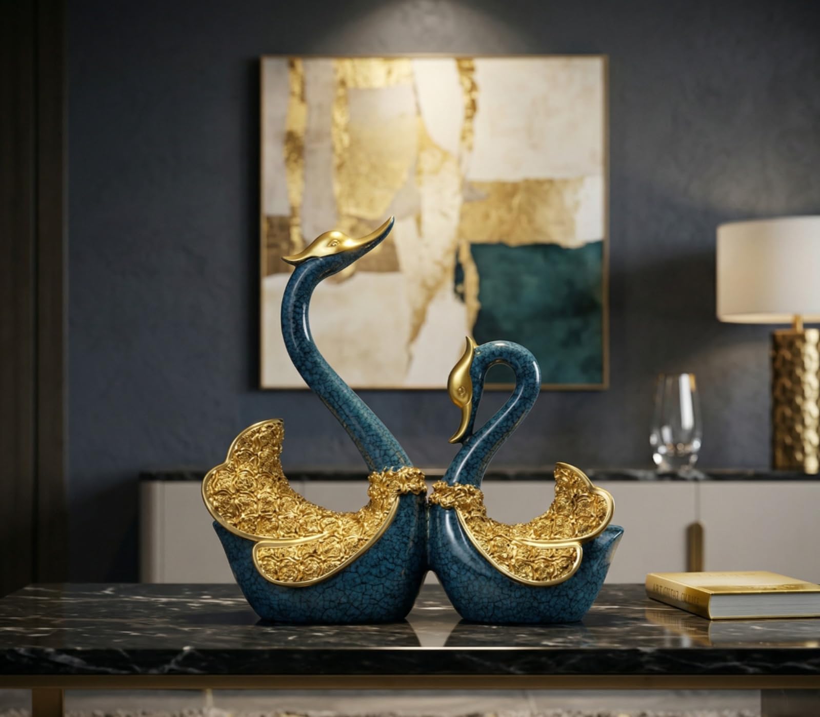 Decorative Rooster Figurine Pair