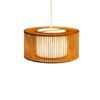 Hanging Natural Bamboo Pendant Light - Drum Shape