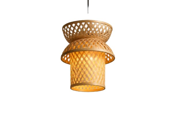 Handwoven Bamboo Pendant Light - Natural