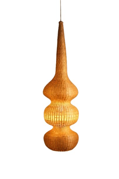 Hanging Natural Bamboo Woven Pendant Light - Large - Hanging Natural