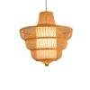 Hanging Natural Bamboo Pendant Light - Boho Woven Ceiling Light