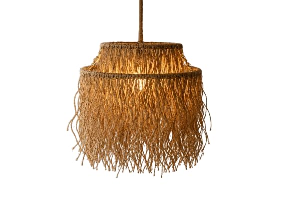 Hanging Natural Light - Boho Fringe Pendant Light