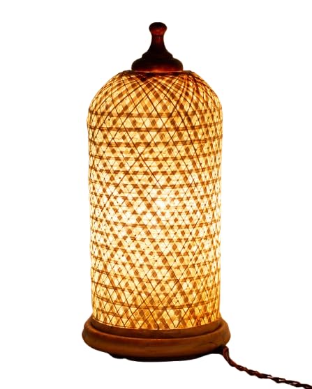 Handwoven Bamboo Table Lamp - Natural
