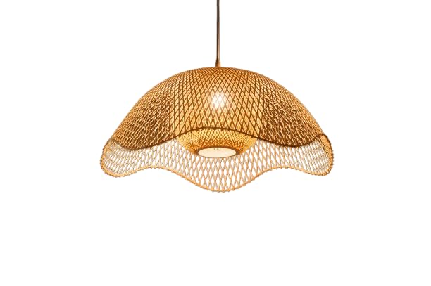 Handwoven Rattan Pendant Light - Bell Shape