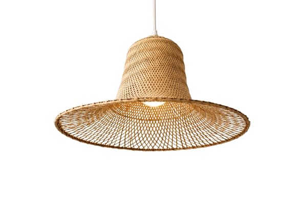 Woven Rattan Pendant Light - Boho