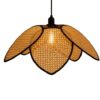 Rattan Woven Flower-Shaped Pendant Hanging Light - Boho