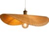 Woven Handwoven Bamboo Pendant Light - Natural Beige
