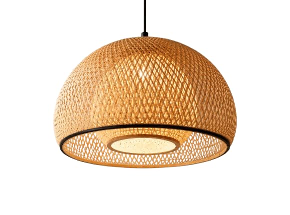 Woven Bamboo Pendant Light - Natural