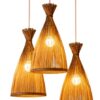 Rattan Woven Conical Pendant Light - Natural