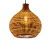 Rattan Look Pendant Light - Round Globe Shape