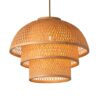 Hanging Natural Bamboo Woven Pendant Light - 3-Tier