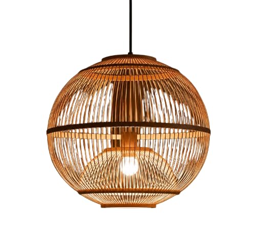 Rattan Look Globe Pendant Light - Boho