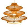 Handwoven Bamboo Pendant Light - Multi-Tier Wicker Hanging Light