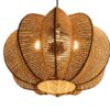 Pumpkin Hanging Natural Rattan Light - Boho Woven Pendant Light